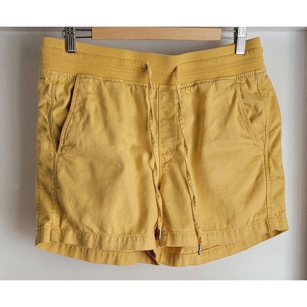 Orvis Women's Bermuda Shorts Size M Casual Solid Yellow Cotton 4in Inseam